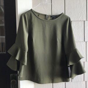 Army green J Crew Blouse